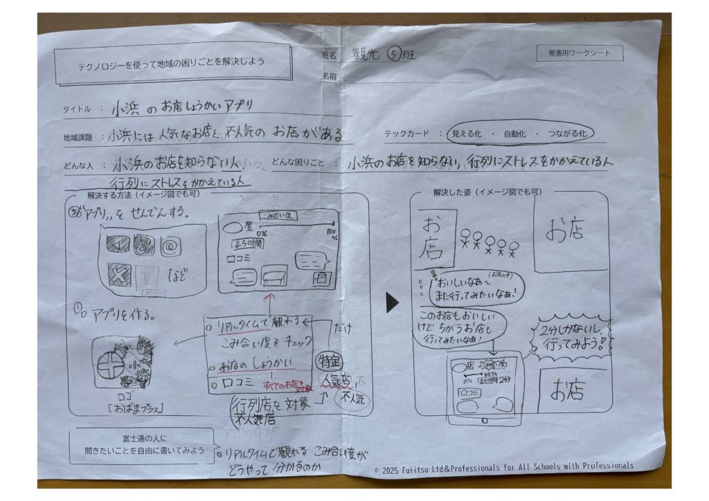 福井県小浜市立小浜美郷小学校にて、富士通株式会社と遠隔授業を実施しました。
